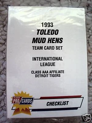1993 TOLEDO MUD HENS SET FLEER PROCARDS DETROIT TIGERS WALLY RITCHIE