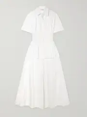 [Rosie Assoulin] Rosie Assoulin - Boogie Woogie Bugle Boy Cotton-poplin Maxi Shirt Dress - White - US0 US 0 White