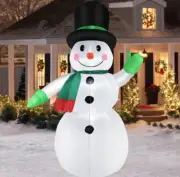 7 FT Christmas Inflatables Embrace Snowman Outdoor Decorations, Blow up Snow Man
