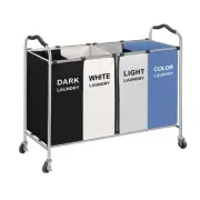 320L Laundry Basket Sorter, 4 Section Laundry Hamper Bag Storage Organizer fo...