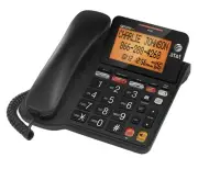 Vtech Corded Landline Phone Answering System with Large Display Black