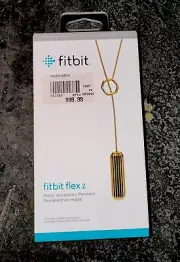 Fitbit Flex 2 - Gold Pendant Necklace - (Genuine Fashion Jewelry Accessory)