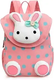 [MOREBEST] Cute Rabbit Kids Backpack Baby Girls Book Bag Little School Bag Kindergarten 1-5 Years Old Nursery Toddler Pink
