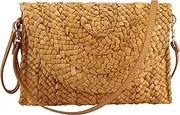 [Gets] Straw Clutches Beach Bag for Women Summer Crossbody Straw Bag with Bag Strap