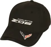 C8 Z06 Corvette Hat - Next Generation Flag Accent Cap - Black