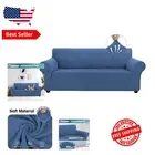 Machine Washable Elastic Sofa Cover for 3-Cushion Couch - River Blue Checkered