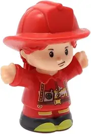 Fisher-Price Replacement Part for Collectible Little People Fire Station Community Helpers Playset DYR80 - Replacement Fire Fighter Figure Dressed in Red
