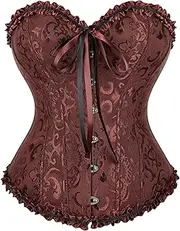 [DKCHENH] corset for women, brown corset top,steam punk corset women,brown corset,steampunk corset top.Large size Corset, Brown, Large