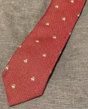 NWT Brooks Brothers Makers Red Burgundy Sheep Print Silk Wool Neck Tie USA