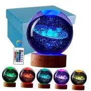 3D Solar System Crystal Ball Lamp, Upgraded 3.15 Inch Galaxy solar system