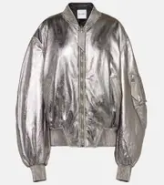 [The Attico] The Attico Metallic leather bomber jacket AU 8 metallic