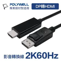 在飛比找Yahoo!奇摩拍賣優惠-(現貨) 寶利威爾 DP轉HDMI 訊號轉換線 1.8米 2