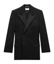 Saint Laurent Tuxedo Double-Breasted Jacket FR34,FR36,FR38,FR40,FR42 black