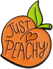 [SAIBHANG] Cute Little Yellow Peach Enamel Pin Cute Fruits Brooch Just Peachy Lapel Pin Badges for Girls Women Clothing Backpacks Jackets Hats Bags Jewelry