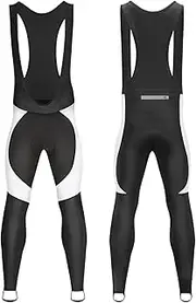 [GDDO] Men Thermal Bib Tights Winter Cycling Bib Pants, Men's Cycling Bike Bib Pants 3D Padded Bike Tights Compression Bicycle Pants Safety Pants for Men Reflective