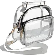 INOOMP Clear Crossbody Purse for Women Lightweight Transparent Shoulder Bag with Moderate Capacity for Concerts Stadium Events and Daily Essentials Stylish See Through Design