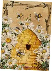 Daisy Bumble Bee Spring Summer Garden Flag, House Yard Lawn Decorative Small