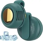Aerio Clip On Fan, Rechargeable Waist Fan, Portable Silent Mini Bladeless Fans Clip On, Personal Travel Essentials, Summer Stuff (Green)