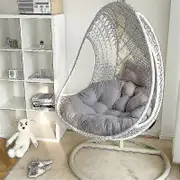 Balcony Office Garden Rocking Chair Rattan Chairs Cushions Swing Hanging Basket Chair Cushion Egg Chair Hammock Cushion light grey