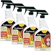 ForceField FireGuard Flame-Retardant Treatment - Set of 4 Sprays - 22oz Each by iDecor [can be Safely Applied to Clothing Fabrics Draperies Furniture Carpets Upholstery Textiles]