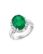 Bloomingdale's Fine Collection Emerald & Diamond Statement Ring in 14K White Gold