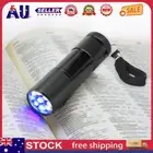 9 LED Mini UV Ultra Violet Flashlight Blacklight Torch Light Lamp (1pc) AU