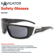 Polarised Safety Sunglasses Medium Impact Lens Tinted Maxisafe Navigator Black