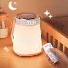 Night Light Dimmable Bedside Lamp Portable with Romote Control and Alarm Clock