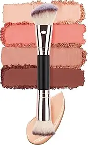 YRTUOP Double Ended Makeup Brush,Foundation Powder Brush Eyeshadow Brush | Travel Foundation Cream Contouring Brush For Liquid, Powder, Concealer, Cream