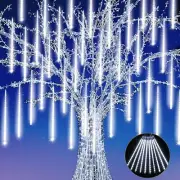 Meteor Shower Icicle Lights 10 Tubes 12 Inch 360 LEDs Outdoor Decoration White