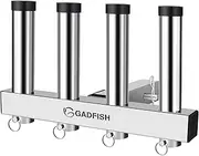 GADFISH Stainless Steel Hitch Fishing Rod Holder, Hitch Mount Rod Holder, 4 Link Tube for 2 Hitch Receivers with Quick Release Pin,Truck Adjustment Fishing Rod Rack, Fishing Pole Holder