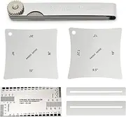 Holmer Guitar Luthier Tools with 15 Blades Feeler Gauge Metric, String Action Gauge Ruler, Fingerboard Fretboard Radius Gauge Measuring Tool, 2 Fingerboard Guard Protectors.