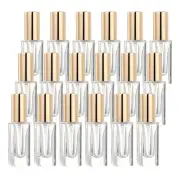 20 Pcs 5ml Fine Mist Bottles Empty Mini Spray Bottles (Square, Clear/Gold)