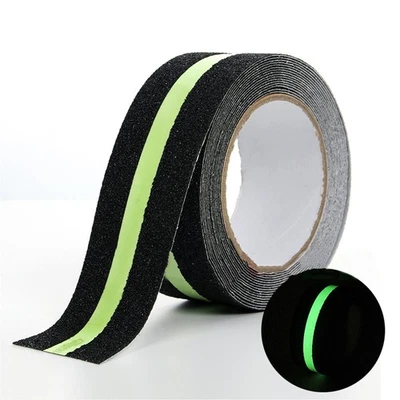 Glow-in-the-Dark Anti-Slip Traction Tape: Safe Grip for Indoor/Outdoor Stairs,