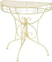 Side Table, End Table Sofa Table Bedside Table Lamp Table Side Table Vintage Style Half Round Metal 72x36x74 cm Gold
