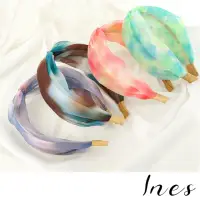 在飛比找momo購物網優惠-【INES】雪紡髮圈 交叉髮圈/韓國設計浪漫暈彩透明雪紡交叉