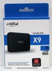 Crucial X9 1TB Portable SSD Up to 1050MB/s Read - PC and Mac (41902)