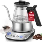 Gooseneck Electric Kettle, Glass Electric Tea Kettle with 4 Temperature Contr...