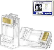 110-Pack Cat6 RJ45 Connectors, RJ45 Cat6 Ends, Ethernet Cable Crimp Connectors UTP Network Plug for Solid Wire and Standard Cable