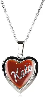 [STANDS OUT] KATE PERSONALISED HEART SHAPED NAMED MOOD LOCKET FUN GIFT PRESENT, Zinc