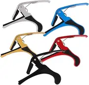 QUMIIRITY 5Pcs Metal Ukulele Capo Tuner Accessories for Guitar Violin Folk and Classical Instruments Red Gold Silver Blue Easy Release and Repositioning Protects Strings From Scratches