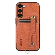 Rfid Blocking Shockproof Pu+tpu Phone Case For Samsung Galaxy S23, Kickstand Carbon Fiber Texture