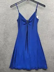 Aidan By Aidan Mattox Dress Women's 6 Blue Lurex Mini NWT