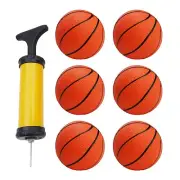 6 Pcs Small Mini-Children Inflatable Basketballs With Pump Kids Sports Toy