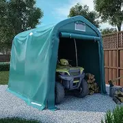 Garage Tent Waterproof 1.6x2.4 m Green, Durable PVC Fabric, Galvanized Steel Frame for Vehicle Storage and Protection in Adverse Weather