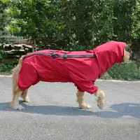 在飛比找樂天市場購物網優惠-狗狗雨衣薩摩耶金毛拉布拉多中型大型犬四腳全包寵物狗雨披防水