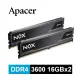 Apacer宇瞻 NOX DDR4 3600 32G(16GBx2)桌上型超頻電競記憶體