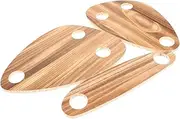 KICHOUSE 3pcs Cracker Server Tray for Wine Bottle Topper Boards Picnic Floating Trays Wooden Topper Trays Decorative Serving Platters Random Color