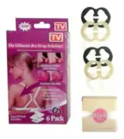 6 Pack Bra Strap Clips Plus Body Tape - The Pefect Bra Strap Solution