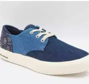 Sun + Stone Men Low Top Lace Up Sneakers Kiva Size US 10 M Denim Blue